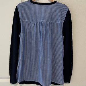 Loft Navy Sweater with Striped Back